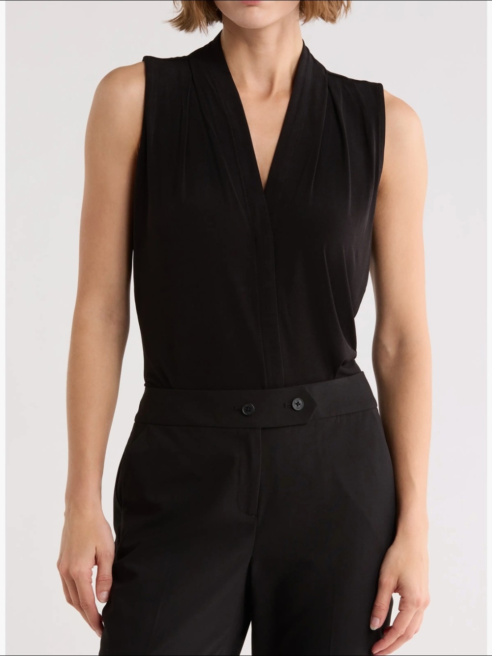 Calvin Klein Sleeveless V-Neck Sheer Tank